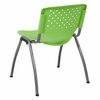 Flash Furniture 5 Pack HERCULES Series 880 lb. Capacity Green Plastic Stack Chair with Titanium Gray Powder Coated Frame 5-RUT-F01A-GN-GG